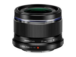 Objetivo Olympus M.Zuiko Digital 25 mm F1,8, comprimento focal fixo rápido, adequado para todas as câmaras MFT (modelos Olympus OM-D & Pen, série G da Panasonic), preto
