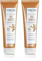 Yacel Bye Bye Medias. Gel Estilizante Piel Dorada. Autobronceador Para Piernas. Acción Maquilladora. Estiliza y Revitaliza | 150ml (Paquete de 2)