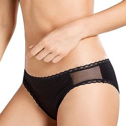Menstrual Panties - Seamless and High Absorption Fit - Anti-Leak Barrier - Comfortable and Washable - PFAS Toxin-Free - Black - Size M, Black/White, M