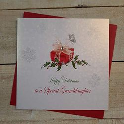 white cotton cards X65 Special Granddaughter Handmade - Cartolina Natalizia, Colore: Bianco