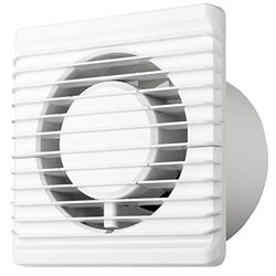 MKK Ventilador de baño Ø 100 mm, ventilador de salón, estándar, funcionamiento silencioso, bajo consumo de energía, adecuado para baños y cocinas Ventilador 28dB/1m 26dB/3m - 93m³/h