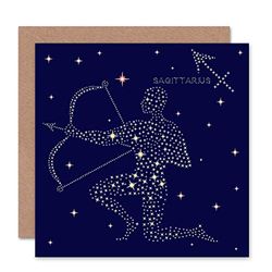 Wee Blue Coo ASTROLOGY SAGITTARIUS STAR SIGN CONSTELLATION BLANK BIRTHDAY CARD