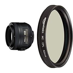 Nikon Obiettivo Nikkor AF-S DX 35 mm f/1.8G, Nero [Versione EU] & Amazon Basics - Polarizzatore circolare - 52mm