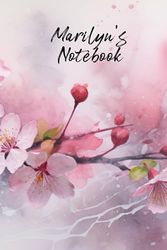 Marilyn’s Notebook: Personalized Diary Journal for Marilyn, Cute Apple Blossom Diary, 6"x 9" 160 Lined Pages