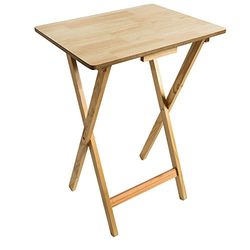 Home Vida Table Snack Pliante, Bois, Naturel