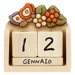 THUN -Calendario perpetuo de Mesa de cerámica Country con Mariposa