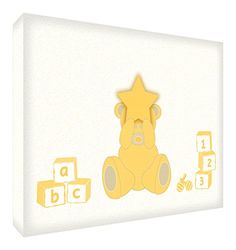Feel Good Art Motif Ours Heureux. Piccolo (30 x 20 x 4 cm) Jaune