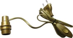 Electraline 70532 - Adattatore a bottiglia + cavo da 1,5 m + interruttore + spina, oro