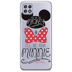 ERT GROUP mobiltelefonfodral för Samsung A22 5G originalt och officiellt licensierat Disney mönster Mickey & Minnie 004 optimalt anpassad till formen på mobiltelefonen, gedeeltelijk transparant