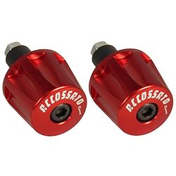 Par de contrapesos Accossato rojos para mancuernas con agujero interior Ø de 12 mm a 20 mm para Aprilia Mana desde 2007 hasta 2011 (CC 850)