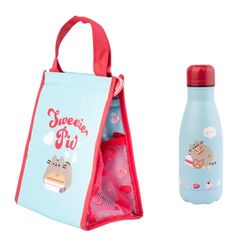 Grupo Erik Pack Pusheen Bolsa almuerzo infantil + Botella acero inoxidable térmica, Botella agua niños │ Pusheen regalos - Botella niña Pusheen