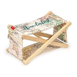 Legami - Hoofdsteun van hout, met gevoerd kussen, 2 zijzakken met ritssluiting, voor gebruik op het strand of in het zwembad, afmetingen: 25,5 x 17 cm, motief: reizen, uniek