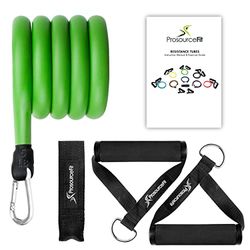 ProsourceFit Enkla stapelbara motståndsband med dörrfäste och träningsguide (svenskt språk inte garanterat), 2,3–3,6 kg, kraftiga träningsband för helkroppsträning och hemmaträning, grön