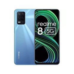 realme Smartfon 8 5G bez umowy, procesor Dimensity 700 5G z systemem Android, ultrapłynny wyświetlacz 90 Hz, mocny akumulator 5000 mAh, kamera nocna 48 MP, Dual SIM, NFC, 6 + 128 GB, niebieski