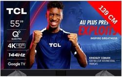 TCL QLED 4K TV 139 cm 55T8B - QLED Pro 144Hz - Google TV