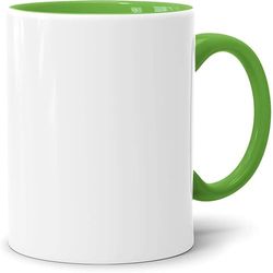 Acen Merchandise Lot de 504 tasses à sublimation sans impression en céramique de qualité supérieure - Gobelets à sublimation avec encre (504 pièces, intérieur et anse vert clair)