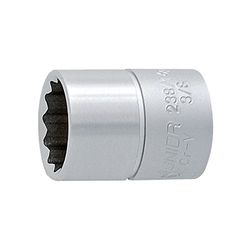 Unior 238/1 12p dubbelkantsteeksleutel met binnenvierkantaandrijving 3/8 inch, 24 mm