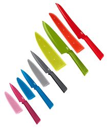 KUHN RIKON COLORI+ Everyday 5-delige set met lemmetbescherming, anti-aanbaklaag, roestvrij staal, fuchsia/blauw/grijs/groen/rood
