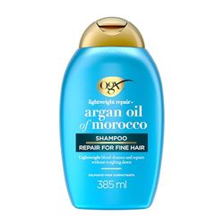 OGX Lightweight Repair with Argan Oil of Morocco Shampoo, Repairs Fine Hair, Cleanses and Repairs without Weighing It Down, Sulfate Free, 385ml