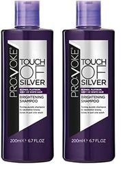 PROVOKE Touch Of Silver Brightening Purple Shampoo 200 ml, Neutralises Yellow and Orange tones, Formulated with Violet and Blue Pigments (Pack of 2)