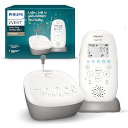 Philips Avent DECT Audio Baby Monitor con luce notturna dotata di proiettore di stelline, comunicazione bidirezionale, portata di 330 m, autonomia wireless fino a 24 ore, modalità notturna, SCD733/26