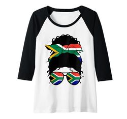 Womens South African Girl South Africa Flag Proud Woman Raglan Baseball Tee