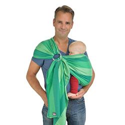 Hoppediz Ring-Sling, Porte-bébé pour les Nouveau-nés et Bébés, Écharpe de portage avec deux anneaux en aluminium, 0-36 mois, 3-20 kg, Lima