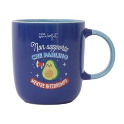 Mr. Wonderful - Tazza - Non sopporto che parlino mentre interrompo - Tazza in ceramica con messaggio divertente, ideale come regalo o autoregalo