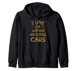 Amo a una mujer y varios coches Amor coche clásico Sudadera con Capucha