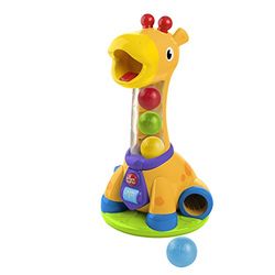 Bright Starts - Spin & Giggle Giraffe Ball Popper, Juguete musical para bebés y niños pequeños, jirafa con pelotas, edad 12 meses o más