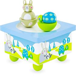 Ulysse- BOITE A Musique TORTUE-Lapin Liebre y Tortuga Juguetes con Sonido, Multicolor, Small (3909)