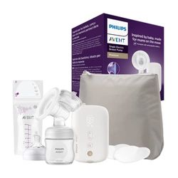 Philips Avent Tiralatte elettrico - Tiralatte con 5 sacchetti per il latte materno e astuccio da viaggio (modello SCF396/31)