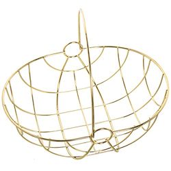 FRUTERO C/ASA METAL DORADO 29X22X12/24,5CM