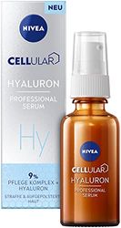 NIVEA Cellular Professional Siero ialuronico (30 ml), idratante ialuronico, siero anti-rughe per una carnagione fresca e sana