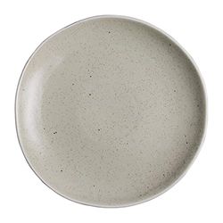 Olympia Lot de 6 assiettes à chia en sable – Porcelaine – Bord inégal – 270 mm
