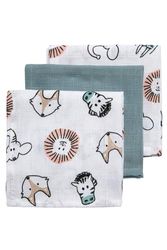 Meyco Lot de 3 bavoirs pour bébé - Motif animal multicolore - 30 x 30 cm