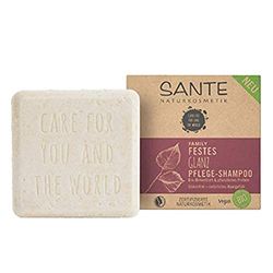 SANTE Naturkosmetik Solid shampoo for dull and normal hair, vegan formula with organic birch leaf and vegetable protein, solid shine care shampoo, 1 x 60 g