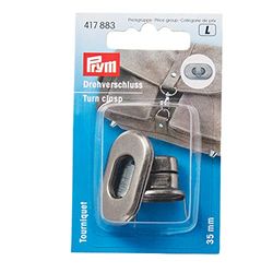 Prym 417883-1 Chiusura girevole per borse, argento antico, On Size