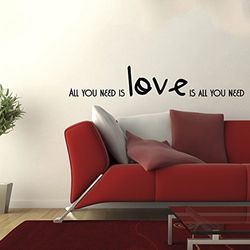 Muurtattoo citaat "all you need is love", met verpakking, ideaal geschenk