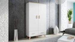 Cama LOTTA SZAFA placard et armoire de chambre à coucher 2 portes(s) Chêne de Sonoma, Blanc