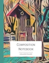 Rural Scenes Indiana Photo Art Composition Notebook, College ruled, 8.5x11: TEAL Treehouse Pattern, lined note book, 130 pages