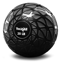 Yes4All TDH7 Slam Balls 4,5-18,1 kg/Slam Medicine Ball Versie/Zandgevulde No-Bounce Oefenbal, Geschikt voor Crossfit Workout en Krachttraining (zwart) - 9 kg, Dynamic Black
