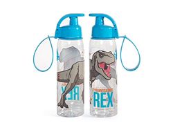 Lulabi Jurassic World Drinkfles van kunststof voor jongens, 0,5, fles met haken, herbruikbaar, praktisch en comfortabel, World Universal Pictures