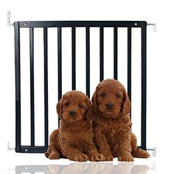 Bettacare Simply Secure Wooden Screw Fit Gate, 72cm - 79cm, Black, Wooden Dog Gate Gate, Screw Fit Pet Stair Gate, Puppy Gate, Stylish and Practical Safety Barrier