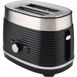 T4tec TT - TOT827BL2SL 2 Slice Toaster - Black and Stainless Steel