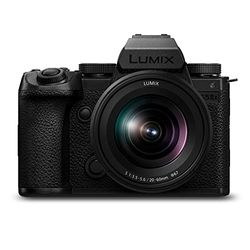 Panasonic LUMIX DC-S5M2XKE spegellös helformatskamera med LUMIX S-R2060 20–60 mm F3.5-5.6-objektiv, 4K 60p och 6K 30p obegränsad inspelning, flip skärm, WLAN, hybrid-fas-AF, DMW-BLK22 batteri, svart