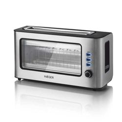 HAEGER Tostadora de Ventana Window - 1 Apertura Extra Ancha, 1000W, 6 Temperaturas, Acero Inoxidable