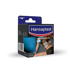 Hansaplast Nastro kinesiologico, nastro sportivo impermeabile, allevia il dolore muscolare e favorisce la circolazione, fornisce supporto per articolazioni e muscoli, 1 rotolo, blu