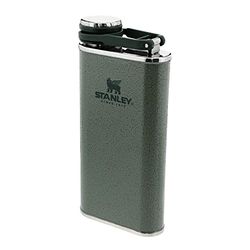 Stanley Classic Wide Mouth Flask 0.23L Hammertone Green with Never- Lose Cap - Fiaschetta per anca in Acciaio Inossidabile con ampia apertura per un facile riempimento e dosaggio - Senza BPA