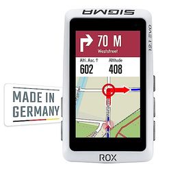 SIGMA ROX 12.1 Evo Compteur Vélo sans Fil 3" | Fabriqué en Allemagne | GPS Vélo avec 150 Fonctions, GLONASS & Bluetooth - Navigateur Vélo Compatible Komoot & VAE - Set avec Capteurs, Blanc